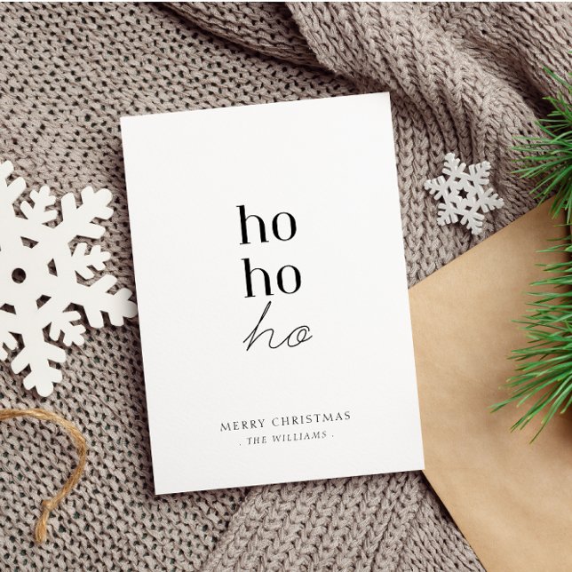 Modern minimalistisk Ho ho ho jul-Helgdag kort (Skapare uppladdad)