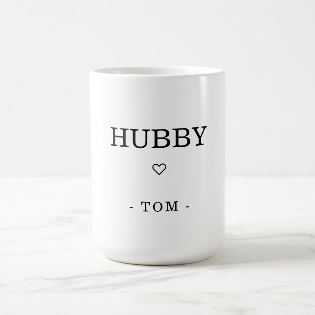 Modern minimalistisk HUBBY Namn Kaffemugg (Center)