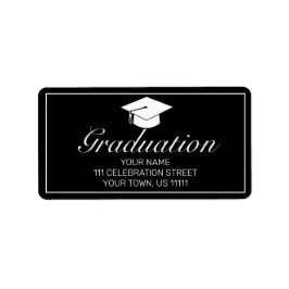 Modern minimalistisk inbjudan till Black Studenten Adressetikett