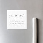 Modern minimalistisk inbjudan till Bröllop spara d Magnet<br><div class="desc">Ett modernt spara datum magneter. Anpassa denna minimalistiska svarta och vita design så att du får dina personliga uppgifter och meddelanden.</div>