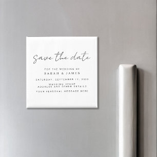 Modern minimalistisk inbjudan till Bröllop spara d Magnet