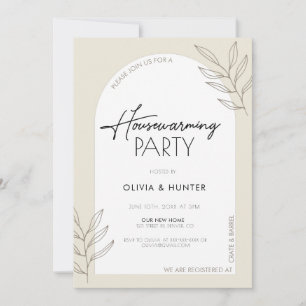 Modern, minimalistisk inbjudan till Cream Houseupp
