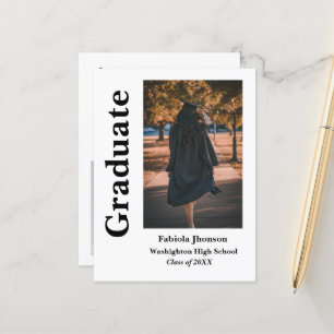 Modern minimalistisk inbjudan till foto studenten