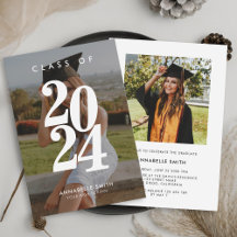 Modern, minimalistisk inbjudan till foto Studenten