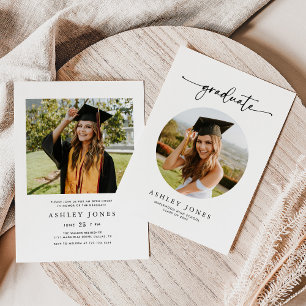 Modern, minimalistisk inbjudan till foto Studenten