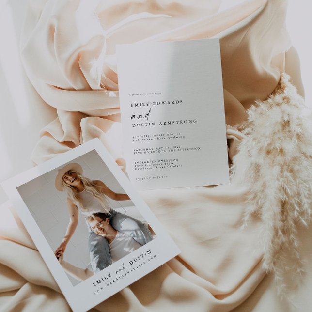 Modern minimalistisk inbjudan till fotobröllop (Skapare uppladdad)