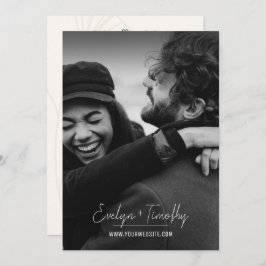 Modern, minimalistisk inbjudan till fotobröllop, C