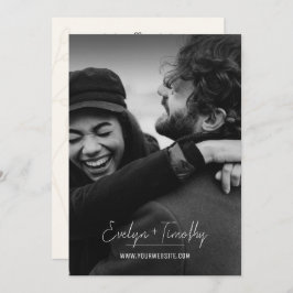 Modern, minimalistisk inbjudan till fotobröllop, C