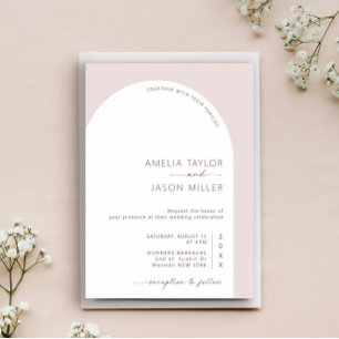 Modern minimalistisk inbjudan till fotobröllop med