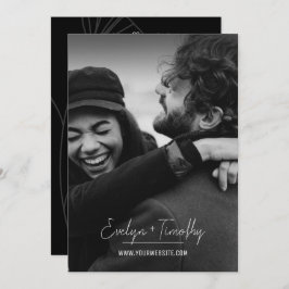 Modern, minimalistisk inbjudan till fotobröllop, s
