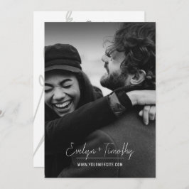 Modern, minimalistisk inbjudan till fotobröllop, v