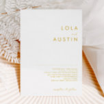Modern minimalistisk inbjudan till Guld-teckensnit<br><div class="desc">Denna moderna, minimalistiska bröllopsinbjudan för Guld är perfekt för din klassboho bröllop. Dess enkla, unika abstrakta utformning tillsammans med ett minimalt skript för contemporaryn och ett ge för paletten guld färg känner elegantens formella lyx samtidigt som den förblir förenklad, chic bohemisk. Behålla den som den är eller välj att anpassa...</div>
