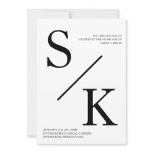 Modern minimalistisk inbjudan till inledande bröll