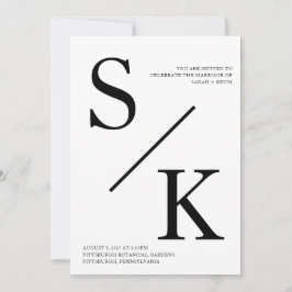 Modern minimalistisk inbjudan till inledande bröll