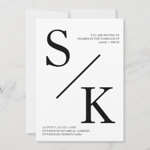Modern minimalistisk inbjudan till inledande bröll