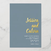 Modern minimalistisk inbjudan till textbröllop i G