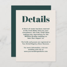 Modern minimalistisk information om enkel Emerald 