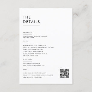Modern minimalistisk information om svart och vitt tilläggskort