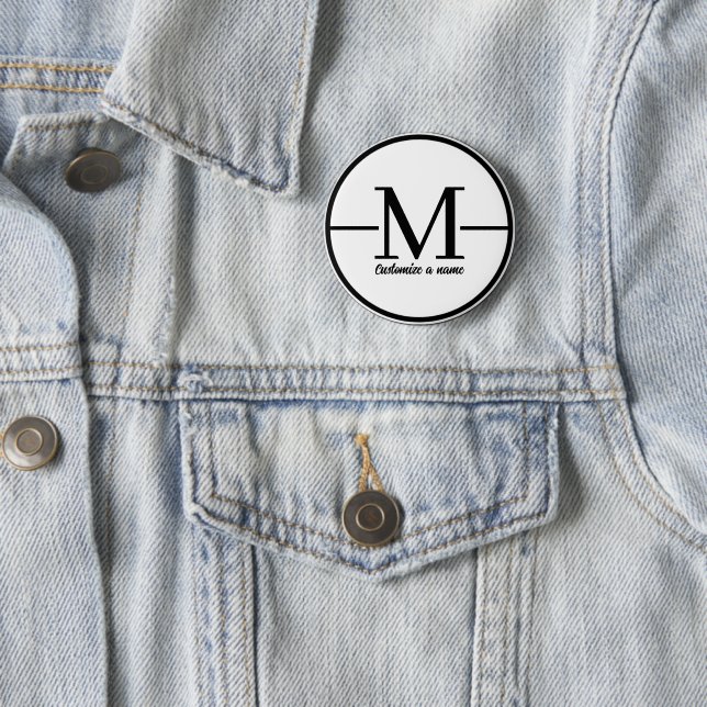 Modern minimalistisk initial monogram anpassad nam knapp (In Situ)