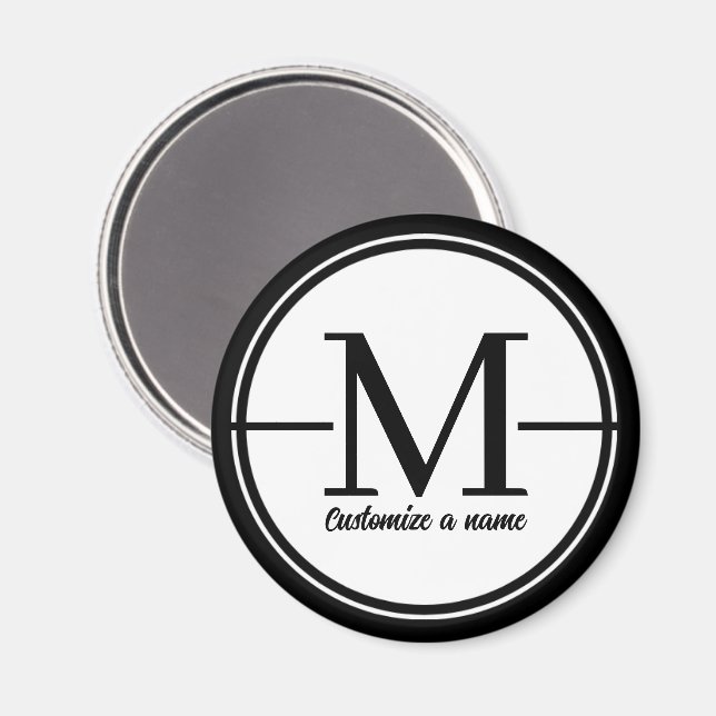 Modern minimalistisk initial monogram bokstav M ru Magnet (Front/Back)