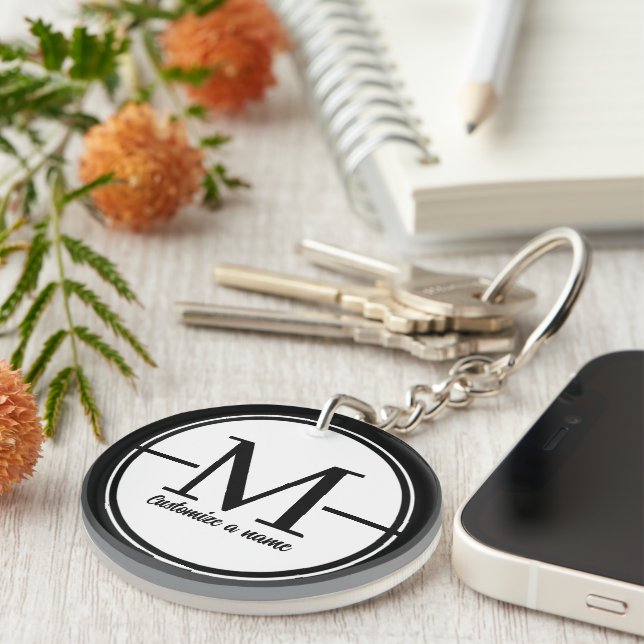 Modern minimalistisk initial monogram rund akryl K (Högra Framsidan)