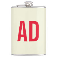 Modern minimalistisk Initialer Red Monogram Beige