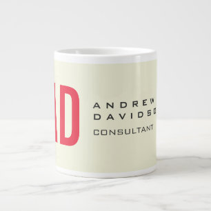 Modern minimalistisk Initialer Red Monogram Beige Jumbo Mugg