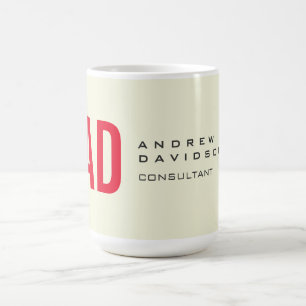 Modern minimalistisk Initialer Red Monogram Beige Kaffemugg