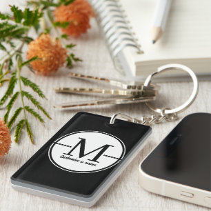 Modern minimalistisk initialmonogram akrylnyckelri nyckelring