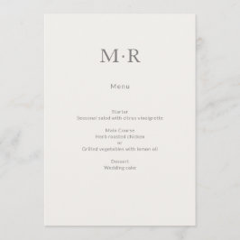 Modern Minimalistisk Intim Bröllopsfest Meny