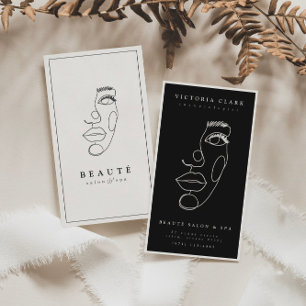 Modern minimalistisk ivoriansk/svart salon och spa visitkort