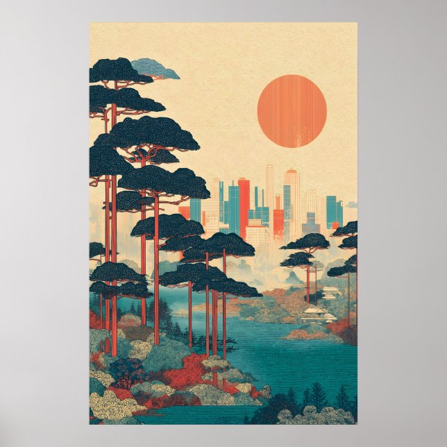 Modern minimalistisk japansk väggkonst - Samtida (Framsidan)