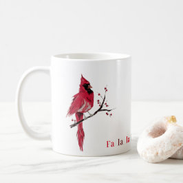 Modern minimalistisk jul kardinal kaffemugg