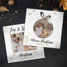 Modern minimalistisk julfamilj fyra foto