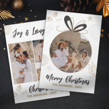 Modern minimalistisk julfamilj fyra foto