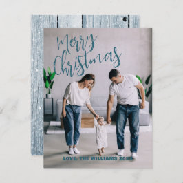 Modern minimalistisk julfamiljs fotokort julkort
