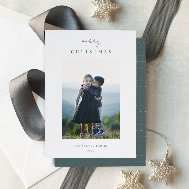 Modern minimalistisk julfoto för Lodrät Julkort (Skapare uppladdad)