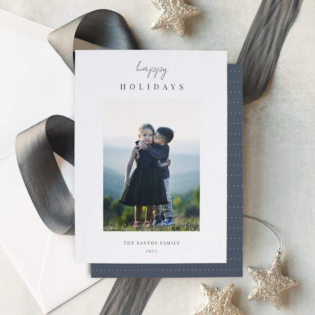 Modern minimalistisk julfoto för Lodrät Julkort (Skapare uppladdad)