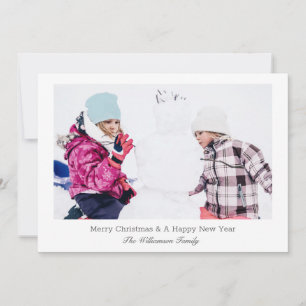 Modern minimalistisk julfoto i familjen julkort