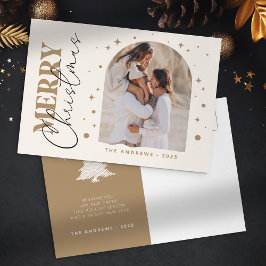 Modern minimalistisk julfoto i Guld Vykort