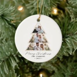 Modern minimalistisk Julgran-fotokollage Julgransprydnad Keramik