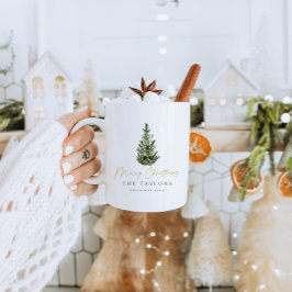 Modern minimalistisk Julgran God jul Kaffemugg