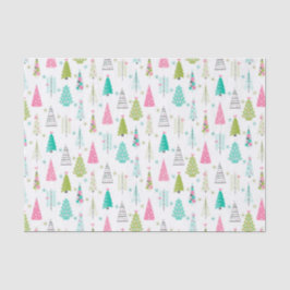 Modern minimalistisk Julgran Mönster Rosa Teal