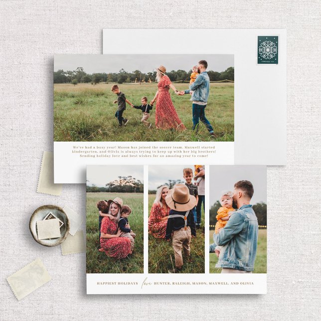 Modern minimalistisk julkort med 3 vertikala bilde (Skapare uppladdad)