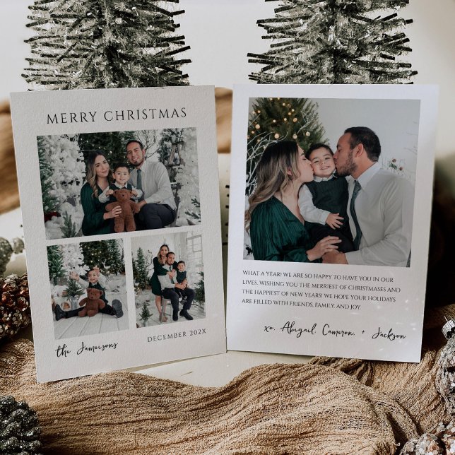 Modern minimalistisk julkort med foton (Skapare uppladdad)