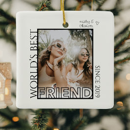 Modern minimalistisk julpresent till bästa vänner julgransprydnad keramik