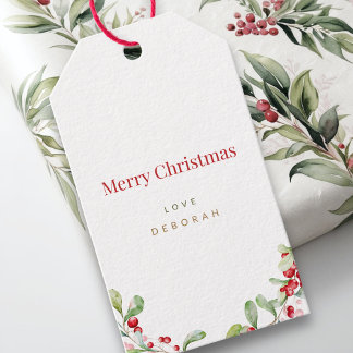 Modern minimalistisk julpresentetikett | Anpassat  Presentetikett