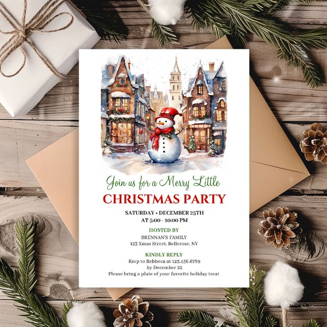 Modern minimalistisk julscen inbjudan (Modern minimalist Christmas scene invitation)