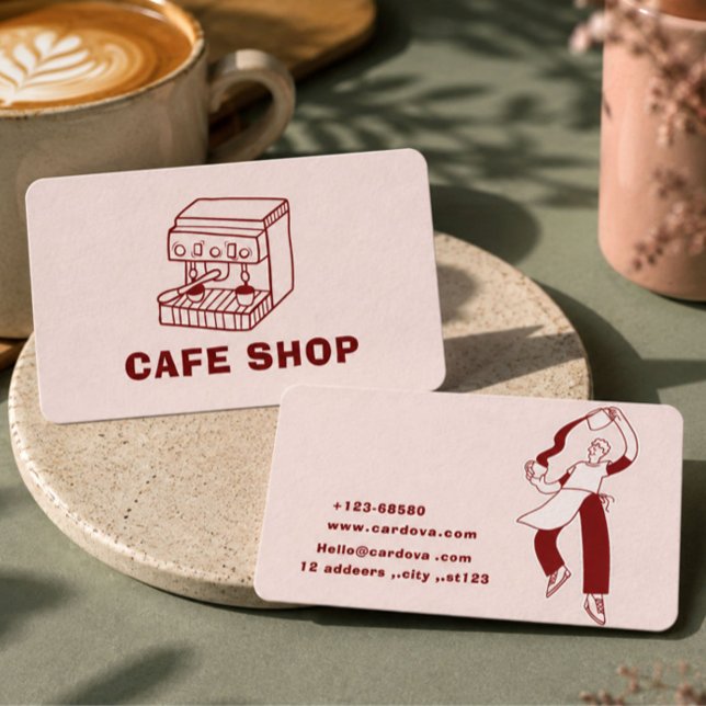 Modern Minimalistisk Kaffekort Design Visitkort (Skapare uppladdad)