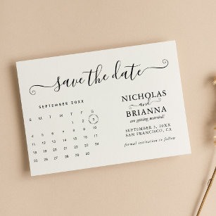 Modern minimalistisk kalenderbudget - vit enkel spara datumet
